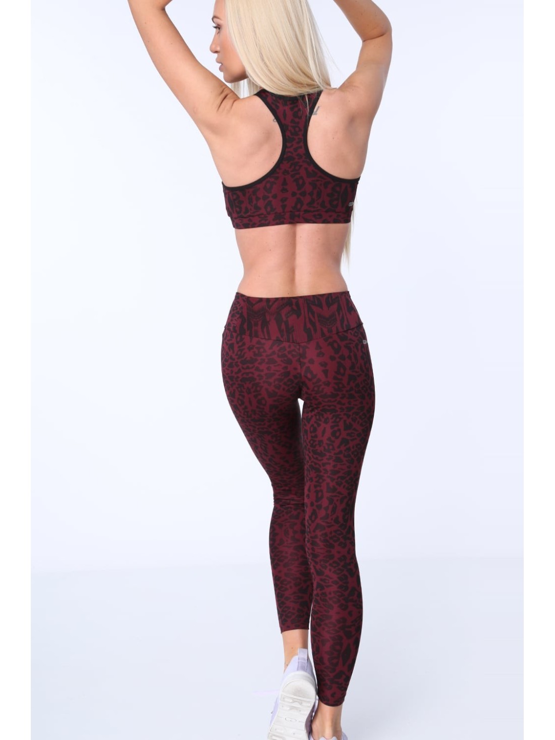 Burgundy spotted leggings MR155030 - Online store - Boutique